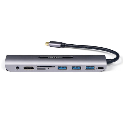 V161B 9-in-1 Type-C ถึง HD / VGA / USB3.0 / SD / 3.5 มม. เสียง / เครื่องอ่านการ์ด TF HUB, V161B
