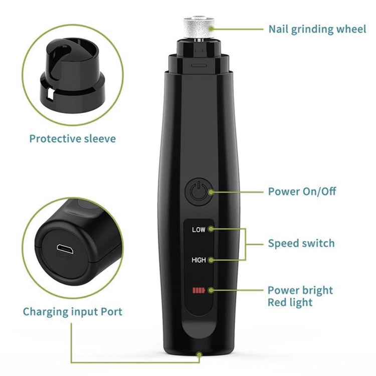 เครื่องบดเล็บไฟฟ้าสุนัข USB ชาร์จกรรไกรตัดเล็บสัตว์เลี้ยงไม่เจ็บปวด, Nail Grinder