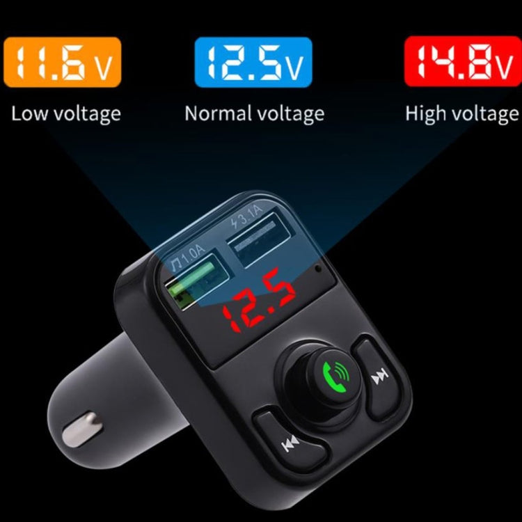 X3 ไร้สาย 5.0 ชุดแฮนด์ฟรี FM เครื่องรับสัญญาณเสียงไร้สายเครื่องส่งสัญญาณ MP3 Player Dual USB Digital Fast Charger, X3