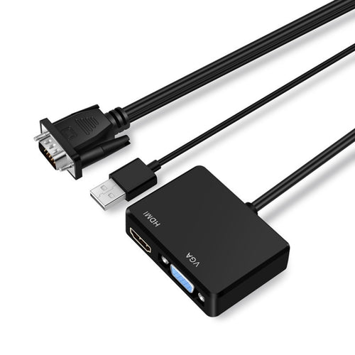 อะแดปเตอร์ VGA เป็น HDMI ตัวแยก VGA พร้อมตัวแปลงเสียง 3.5 มม
