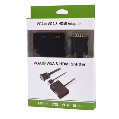 อะแดปเตอร์ VGA เป็น HDMI ตัวแยก VGA พร้อมตัวแปลงเสียง 3.5 มม