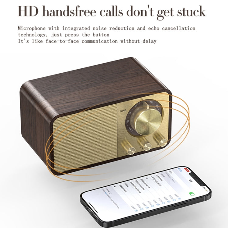 JY-66 ไม้ไร้สาย BT5.0 ลำโพงคลาสสิกย้อนยุควิทยุ FM รองรับ TF / U-Disk / AUX