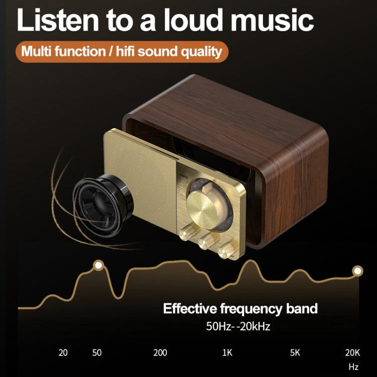 JY-66 ไม้ไร้สาย BT5.0 ลำโพงคลาสสิกย้อนยุควิทยุ FM รองรับ TF / U-Disk / AUX