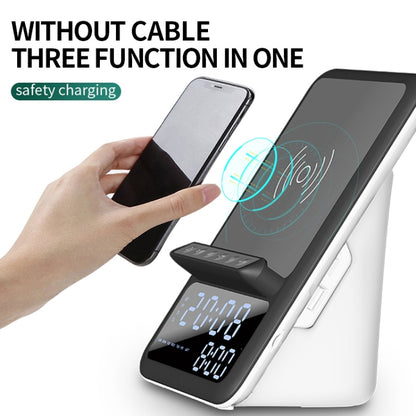AEC BT512 ลำโพงบลูทูธมัลติฟังก์ชั่น 10W Wireless Charger LED Desktop นาฬิกาปลุกอิเล็กทรอนิกส์