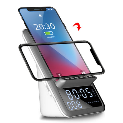 AEC BT512 ลำโพงบลูทูธมัลติฟังก์ชั่น 10W Wireless Charger LED Desktop นาฬิกาปลุกอิเล็กทรอนิกส์