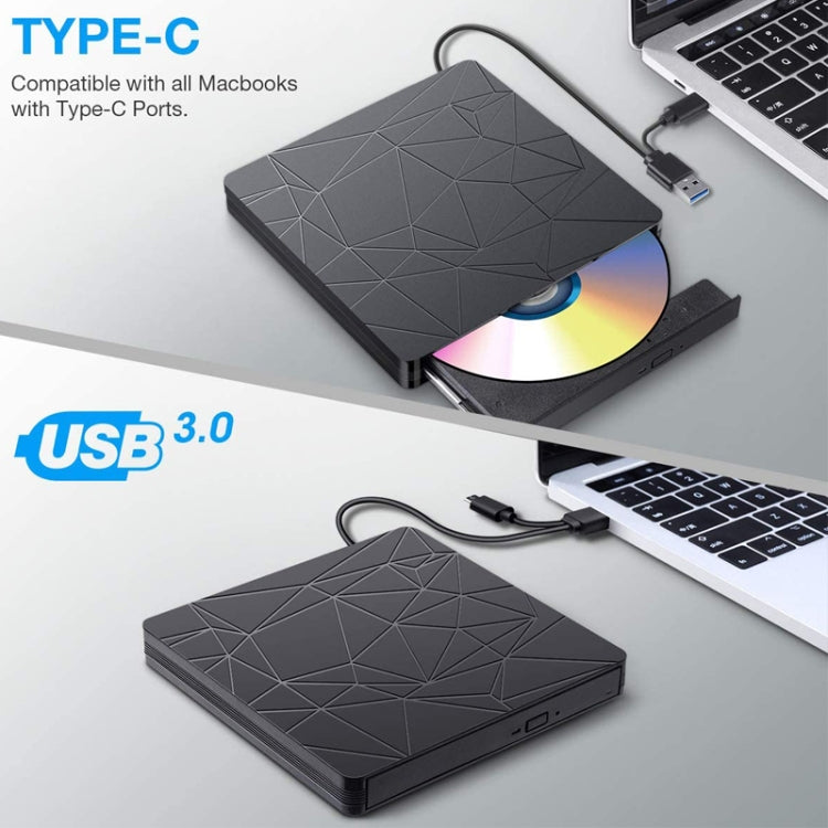 USB 3.0 Type-C ไดรฟ์ DVD Driverless ความเร็วสูงอ่านเขียนเครื่องบันทึก CD Burner เครื่องเล่น DVD-RW ภายนอก