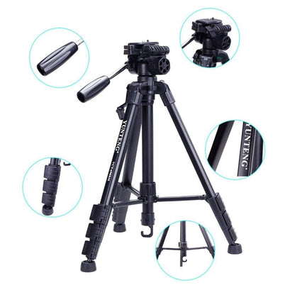 ขาตั้งกล้องอลูมิเนียม YUNTENG VCT-690 พร้อมหัวลากของเหลว, VCT-690