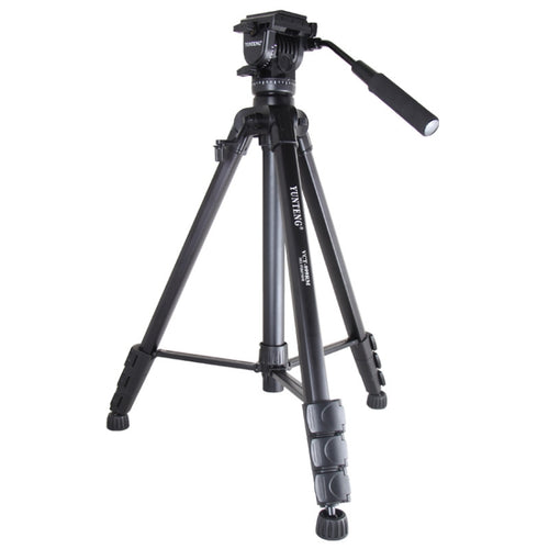 YUNTENG VCT-999 ขาตั้งกล้องอลูมิเนียมขนาด 2 ม. พร้อมหัวแดมปิ้งแบบ Fluid Drag, VCT-999