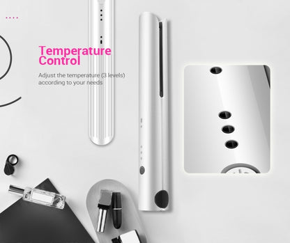 K-SKIN แบบพกพาชาร์จผม Straightener Curler เหล็กเซรามิคจัดแต่งทรงผมเครื่องมือไร้สายปรับอุณหภูมิความร้อนได้อย่างรวดเร็ว