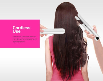 K-SKIN แบบพกพาชาร์จผม Straightener Curler เหล็กเซรามิคจัดแต่งทรงผมเครื่องมือไร้สายปรับอุณหภูมิความร้อนได้อย่างรวดเร็ว