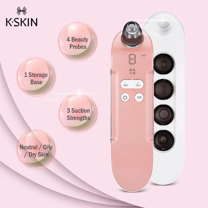K-SKIN ความเข้ม 3 ระดับ สิวหัวดำ กำจัดรูขุมขน ทำความสะอาดดูด น้ำยาทำความสะอาดจุดดำแบบชาร์จได้ เครื่องทำความสะอาดผิวหน้า, KD803A