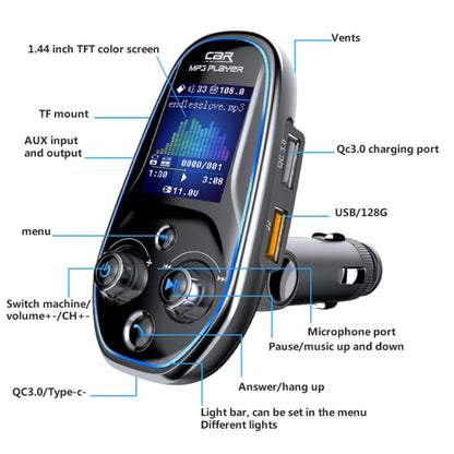 BT29 หน้าจอสีรถเครื่องเล่น MP3 อเนกประสงค์หลายภาษา Aux Out การ์ดอะแดปเตอร์บลูทูธ, BT29
