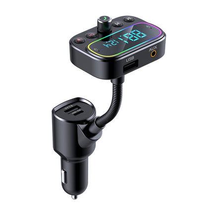 T67 บลูทูธ 5.0 รถ MP3 เครื่องเล่นเพลง FM Modulator เครื่องส่งสัญญาณไร้สายอะแดปเตอร์ AUX แฮนด์ฟรี, T67