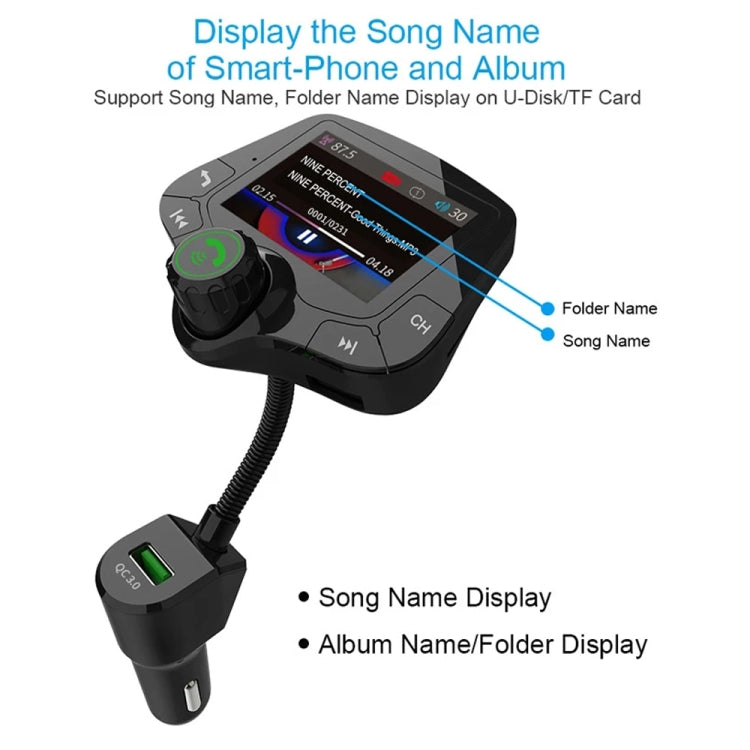 เครื่องเล่น MP3 บลูทูธในรถยนต์ G24 พร้อมเครื่องส่งสัญญาณ FM ไร้สาย, G24