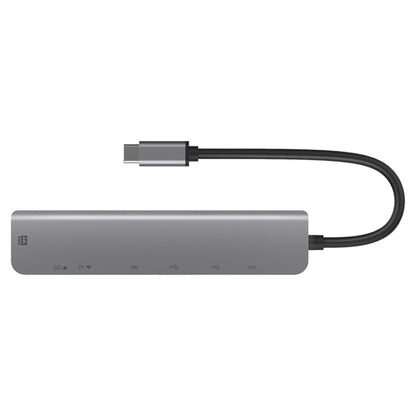 UC902 มัลติฟังก์ชั่น 7 ใน 1 HDMI + SD / TF + USB x 2 + Type-C + PD เป็น USB-C / Type-C ดุมโลหะผสมอลูมิเนียม