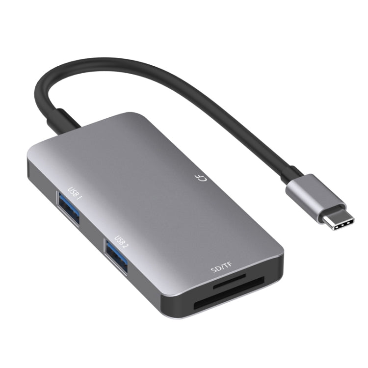 อะแดปเตอร์อ่านข้อมูล 5 in 1 HUB พร้อมการ์ด SD / TF / CF, พอร์ต USB3.0 คู่, Dual USB3.0+SD / TF / CF Card