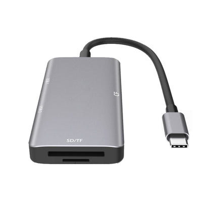 อะแดปเตอร์อ่านข้อมูล 5 in 1 HUB พร้อมการ์ด SD / TF / CF, พอร์ต USB3.0 คู่, Dual USB3.0+SD / TF / CF Card
