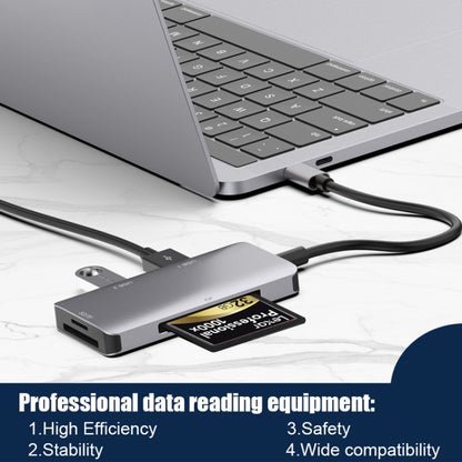 อะแดปเตอร์อ่านข้อมูล 5 in 1 HUB พร้อมการ์ด SD / TF / CF, พอร์ต USB3.0 คู่, Dual USB3.0+SD / TF / CF Card