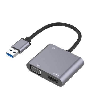 อะแดปเตอร์ USB 3 ใน 1 เป็น HDMI / VGA / Audio HUB