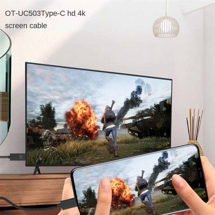 OT-UC503 4 USB Type C ชายกับสาย HDMI ชายหน้าจอ