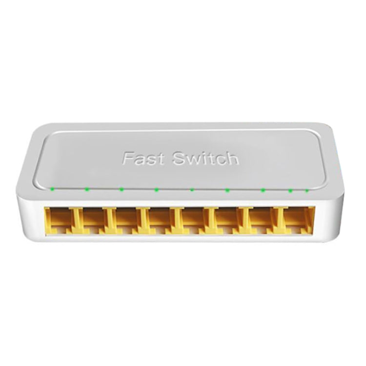 8 พอร์ต 100M RJ45 Mini Switch Home Plug-and-Play Bypass Unmanaged Network Splitter สำหรับห้องนอนการตรวจสอบเครือข่าย