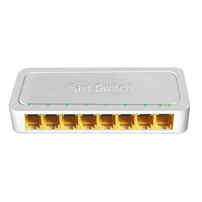 8 พอร์ต 100M RJ45 Mini Switch Home Plug-and-Play Bypass Unmanaged Network Splitter สำหรับห้องนอนการตรวจสอบเครือข่าย