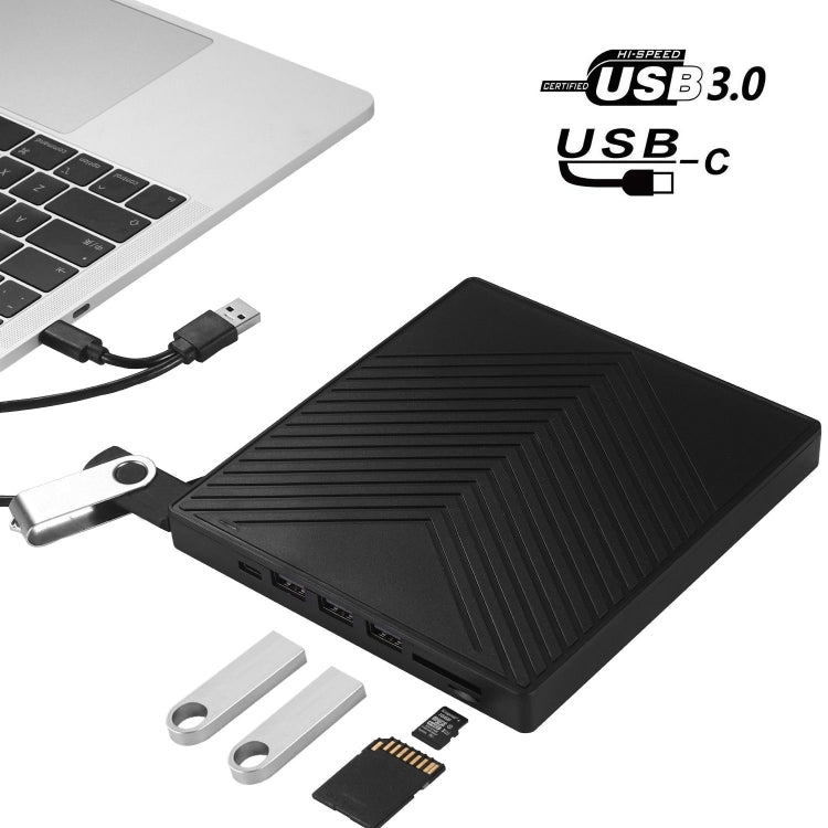 เครื่องบันทึกซีดีและดีวีดี 6-in-1 ออปติคัลไดรฟ์ USB 3.0 ภายนอก