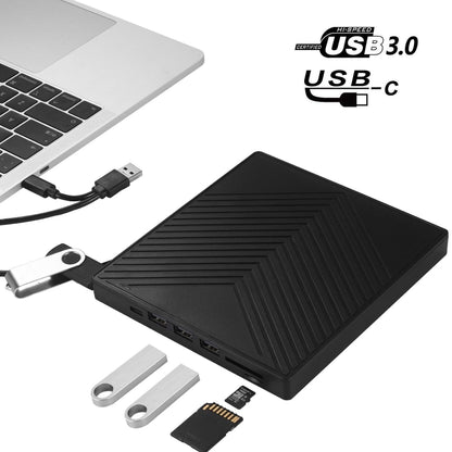 เครื่องบันทึกซีดีและดีวีดี 6-in-1 ออปติคัลไดรฟ์ USB 3.0 ภายนอก