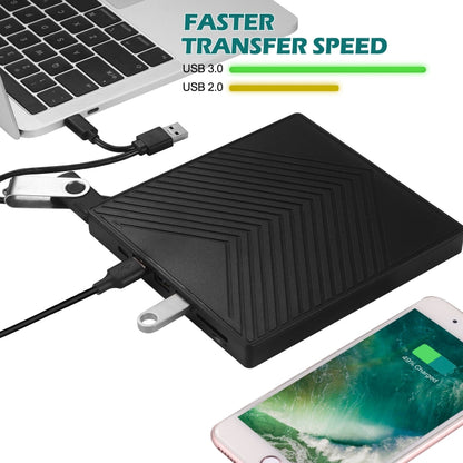 เครื่องบันทึกซีดีและดีวีดี 6-in-1 ออปติคัลไดรฟ์ USB 3.0 ภายนอก