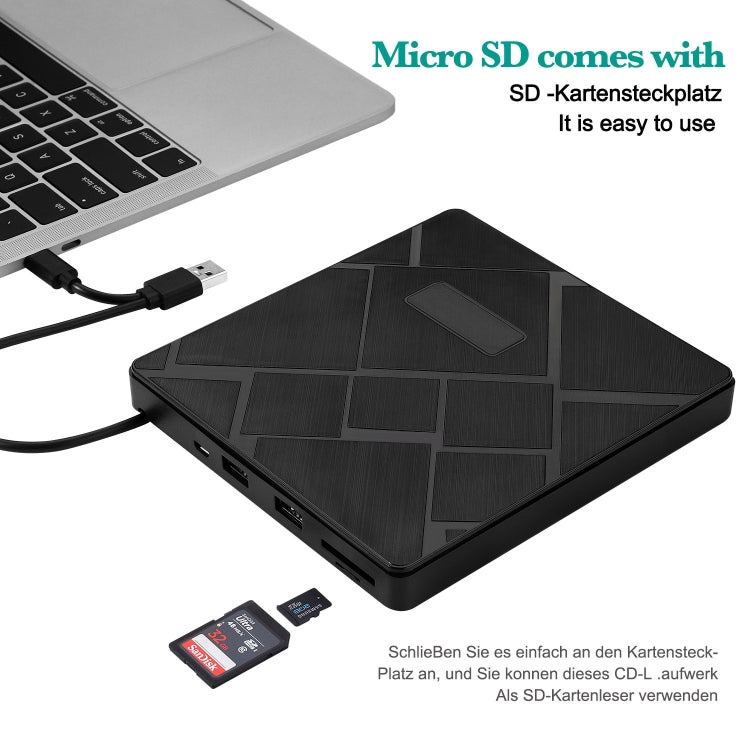USB 3.0 Type-C เครื่องเล่น DVD เครื่องเขียนซีดี ROM +/-RW Optical Reader Writer