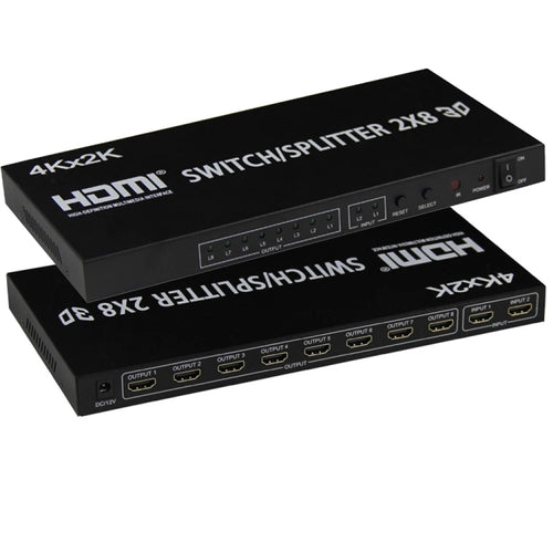 สวิตช์วิดีโอ Full HD 4K x 2K HDMI 2-in-8