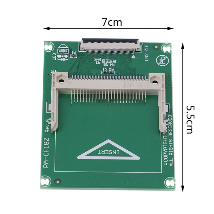 การ์ดหน่วยความจำ CF ขนาดกะทัดรัด 1.8 นิ้ว 50 พินเป็นการ์ดอะแดปเตอร์ HDD SSD ZIF / CE