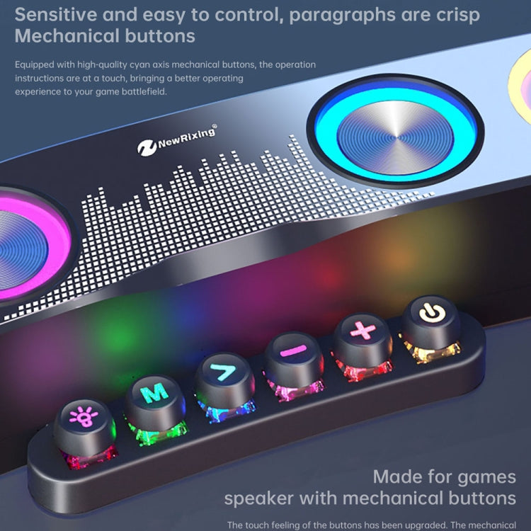Newrixing NR555 เดสก์ท็อป LED สีสันสดใสสำหรับเล่นเกมลำโพง Bluetooth รองรับ TF และ FM