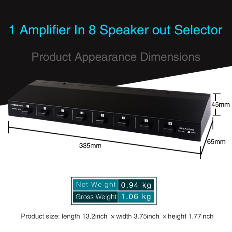100W 1 In 8 Out Power Amplifier Box จำหน่ายสวิตช์ลำโพง