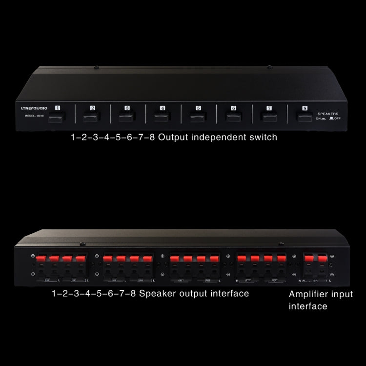 100W 1 In 8 Out Power Amplifier Box จำหน่ายสวิตช์ลำโพง