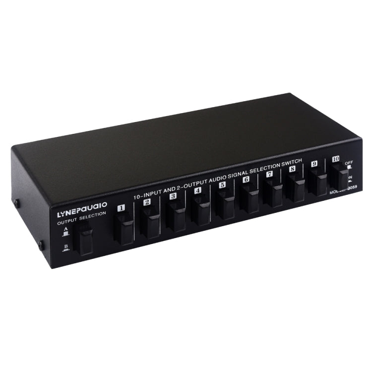 B059 10 In 2 Out / 2 In 10 Out 2-Way RCA สวิทช์ความถี่เสียงสัญญาณเลือก Shift อุปกรณ์กล่องลำโพง, B059
