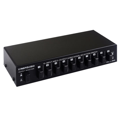 B059 10 In 2 Out / 2 In 10 Out 2-Way RCA สวิทช์ความถี่เสียงสัญญาณเลือก Shift อุปกรณ์กล่องลำโพง, B059