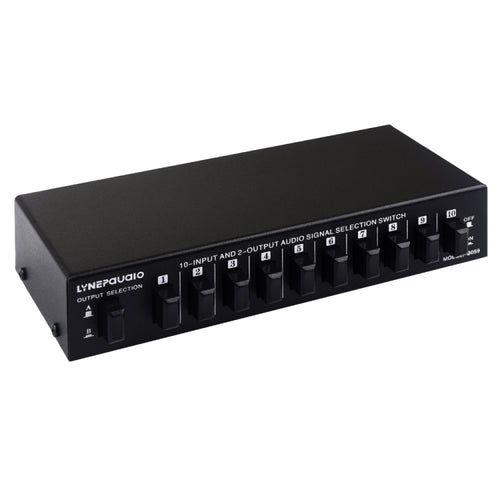 B059 10 In 2 Out / 2 In 10 Out 2-Way RCA สวิทช์ความถี่เสียงสัญญาณเลือก Shift อุปกรณ์กล่องลำโพง, B059