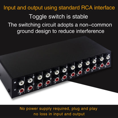 B059 10 In 2 Out / 2 In 10 Out 2-Way RCA สวิทช์ความถี่เสียงสัญญาณเลือก Shift อุปกรณ์กล่องลำโพง, B059