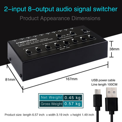 2 ใน 8 ออกสัญญาณความถี่เสียง RCA เลือกผู้จัดจำหน่ายสวิตช์, 2 In 8 Out