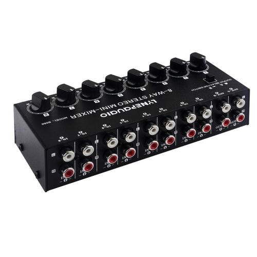 B066 มินิสเตอริโอ 8 ช่อง RCA Non Source Sound Passive Mixer, ไม่มีแหล่งจ่ายไฟ, 8 Channel RCA