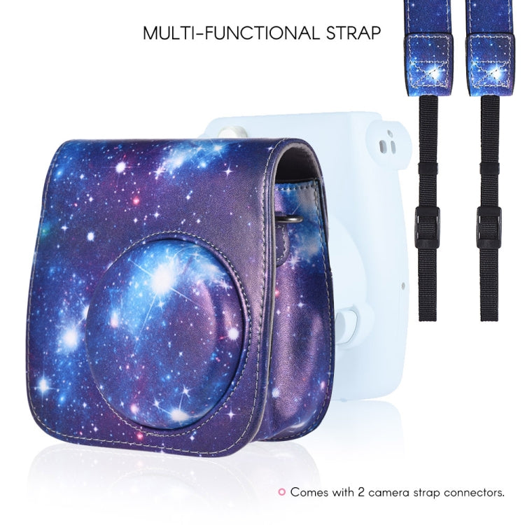 กระเป๋ากล้องหนัง PU ตัวเต็มพร้อมสายคล้องสำหรับ FUJIFILM instax mini 9 / mini 8+ / mini 8, Universe Pattern