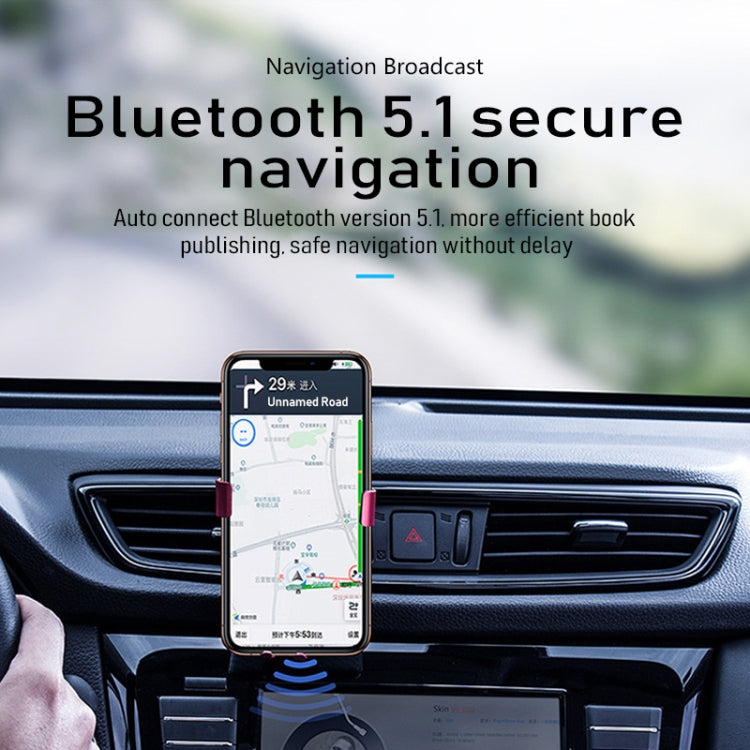 T50 รถ USB Bluetooth 5.1 เครื่องรับ FM Transmitter สำหรับการนำทางแบบแฮนด์ฟรี, T50