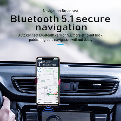 T50 รถ USB Bluetooth 5.1 เครื่องรับ FM Transmitter สำหรับการนำทางแบบแฮนด์ฟรี, T50