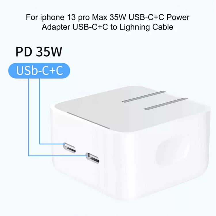 PD 35W พอร์ต USB-C / Type-C คู่ที่ชาร์จสำหรับ iPhone / iPad Series, ปลั๊ก EU, EU Plug
