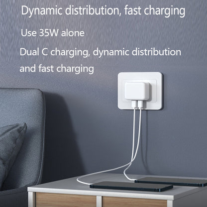 PD 35W พอร์ต USB-C / Type-C คู่ที่ชาร์จสำหรับ iPhone / iPad Series, ปลั๊ก EU, EU Plug