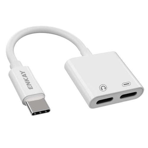 ENKAY ENK-AT105 USB-C / Type-C ถึง Dual Type-C หูฟังและอะแดปเตอร์ชาร์จสายเคเบิลข้อมูล