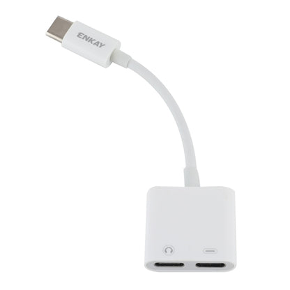ENKAY ENK-AT105 USB-C / Type-C ถึง Dual Type-C หูฟังและอะแดปเตอร์ชาร์จสายเคเบิลข้อมูล