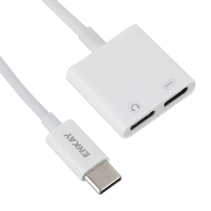 ENKAY ENK-AT105 USB-C / Type-C ถึง Dual Type-C หูฟังและอะแดปเตอร์ชาร์จสายเคเบิลข้อมูล