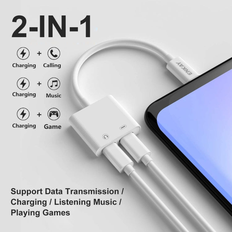ENKAY ENK-AT105 USB-C / Type-C ถึง Dual Type-C หูฟังและอะแดปเตอร์ชาร์จสายเคเบิลข้อมูล